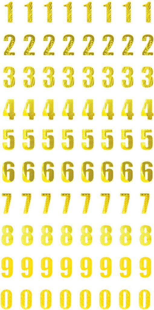 Oblique Unique Zahlen Sticker Zahl 0 - 9 Aufkleber zum Produktbild 