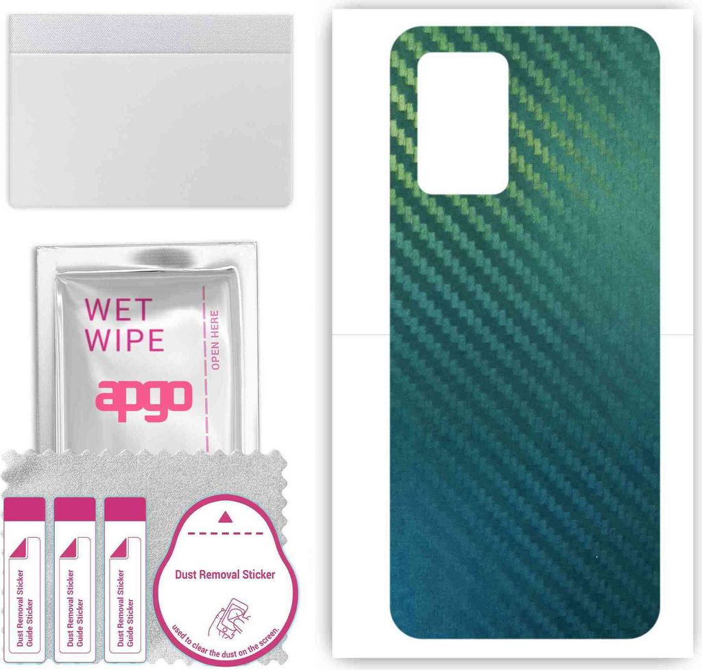 apgo Rückseite Schutzfolie, Skin, kompatibel mit Realme Q3i 5G, Hinten Displayschutzfolie aus Vinylfolie, kratzfest, einfache Montage - Kohlenstof...