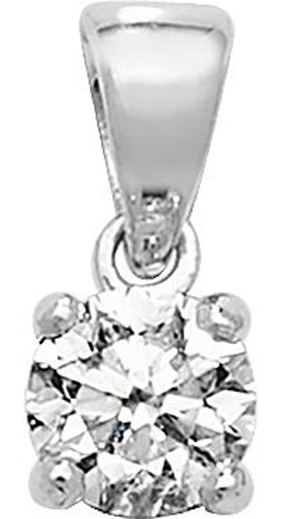 18 Karat (750) Weißgold Damen - Diamant Anhänger Brillant-Schliff 0.40 Karat GH - SI2 - 11mm*5mm; TRS1082418KW