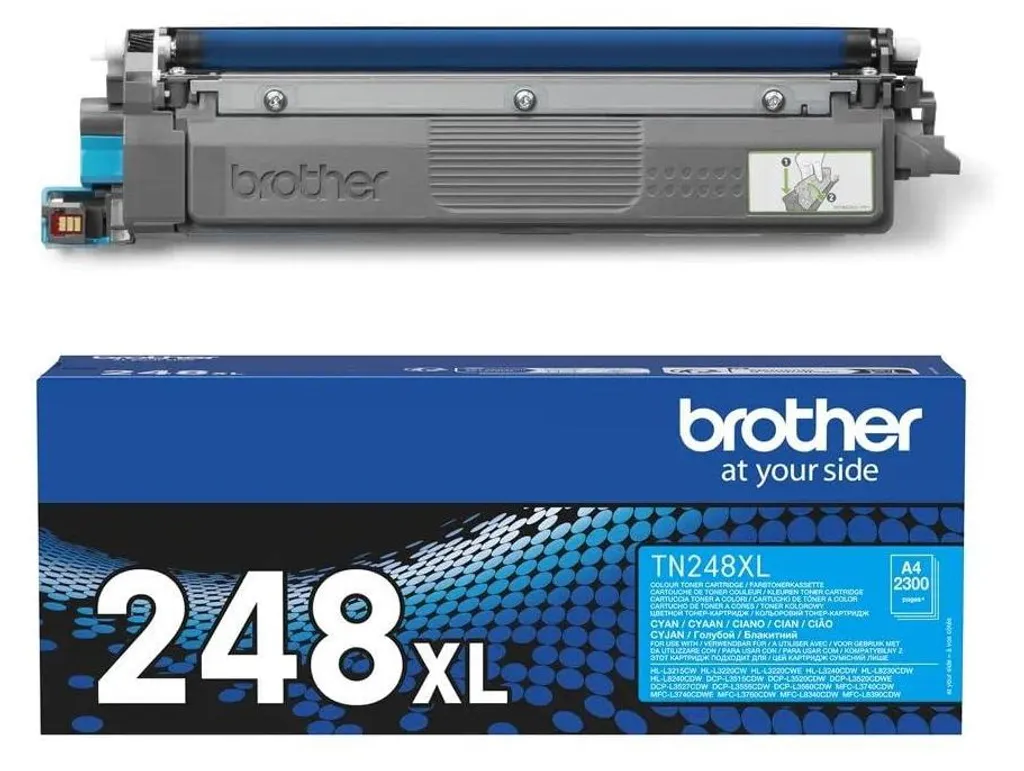 Toner Cyan Brother TN-248XLC pour Imprimantes Laser Couleur de Bureau