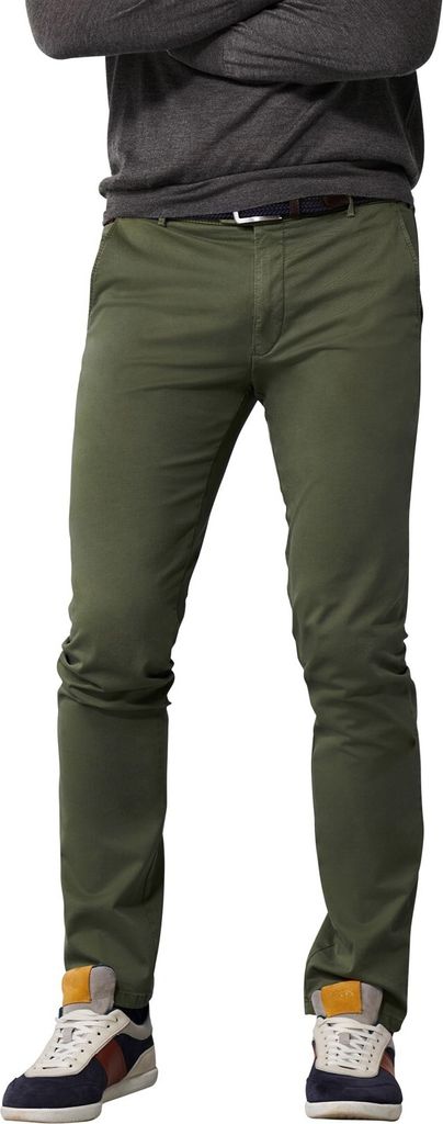 Meyer Baumwollhose Bonn einfarbig grün normale Passform