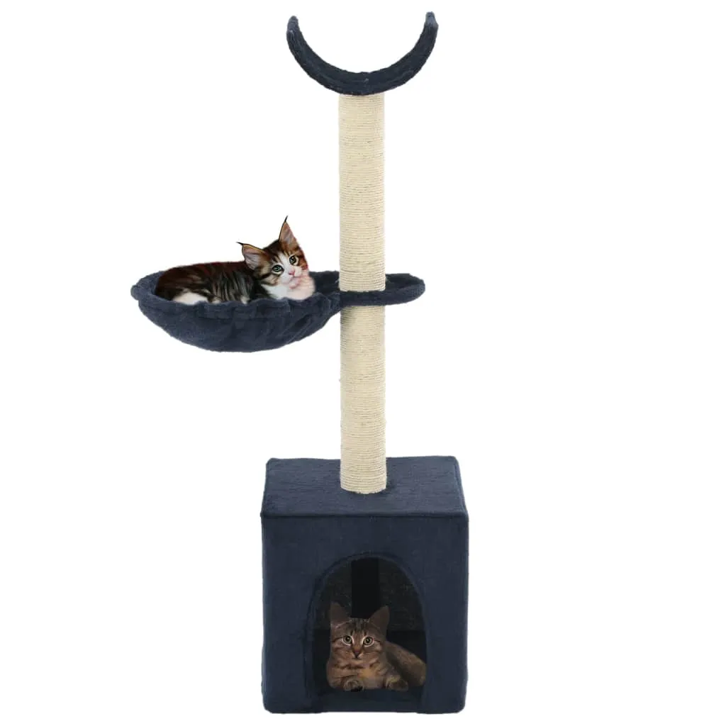 vidaXL Tiragraffi per gatti con tiragraffi in sisal 105 cm Blu