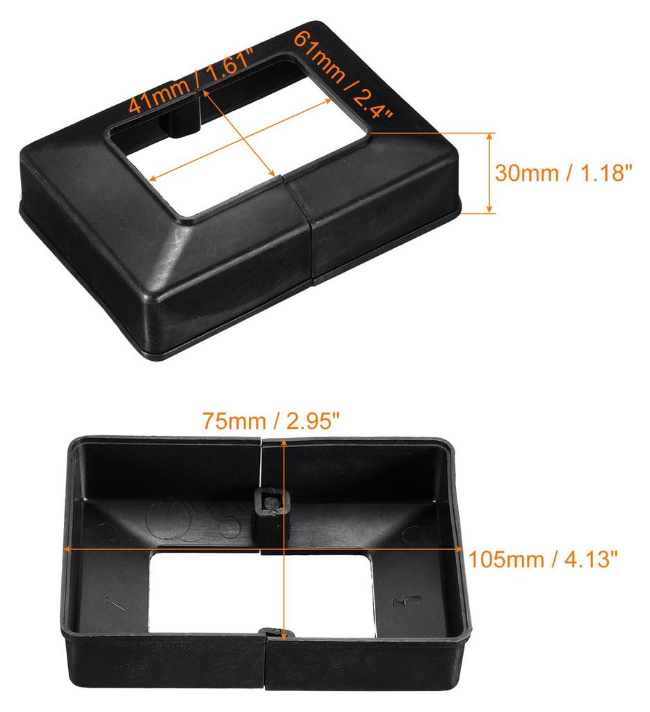 6Stk 61x41mm/2.4x1.61" Spaltpfosten Grundplatte Zierleiste fš¹r Treppe Handlauf
