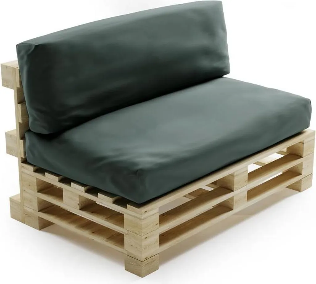 Cuscini sfoderabile per pallet lotto x2 in poliestere BANANAIR 120x80cm/120x40cm grigio scuro