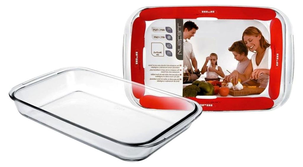 Bräter Ofen ECKIG Kristall 34 x 21, Rot