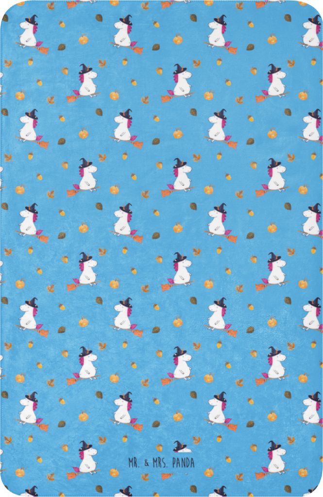 Mr. & Mrs. Panda Wärmedecke Einhorn Hexe 100 x 150 cm - Blau - Geschenk, Freundin, Engel, Ehefrau, Heimdecke, Tagesdecke, Kuscheldecke, Sofadecke,...