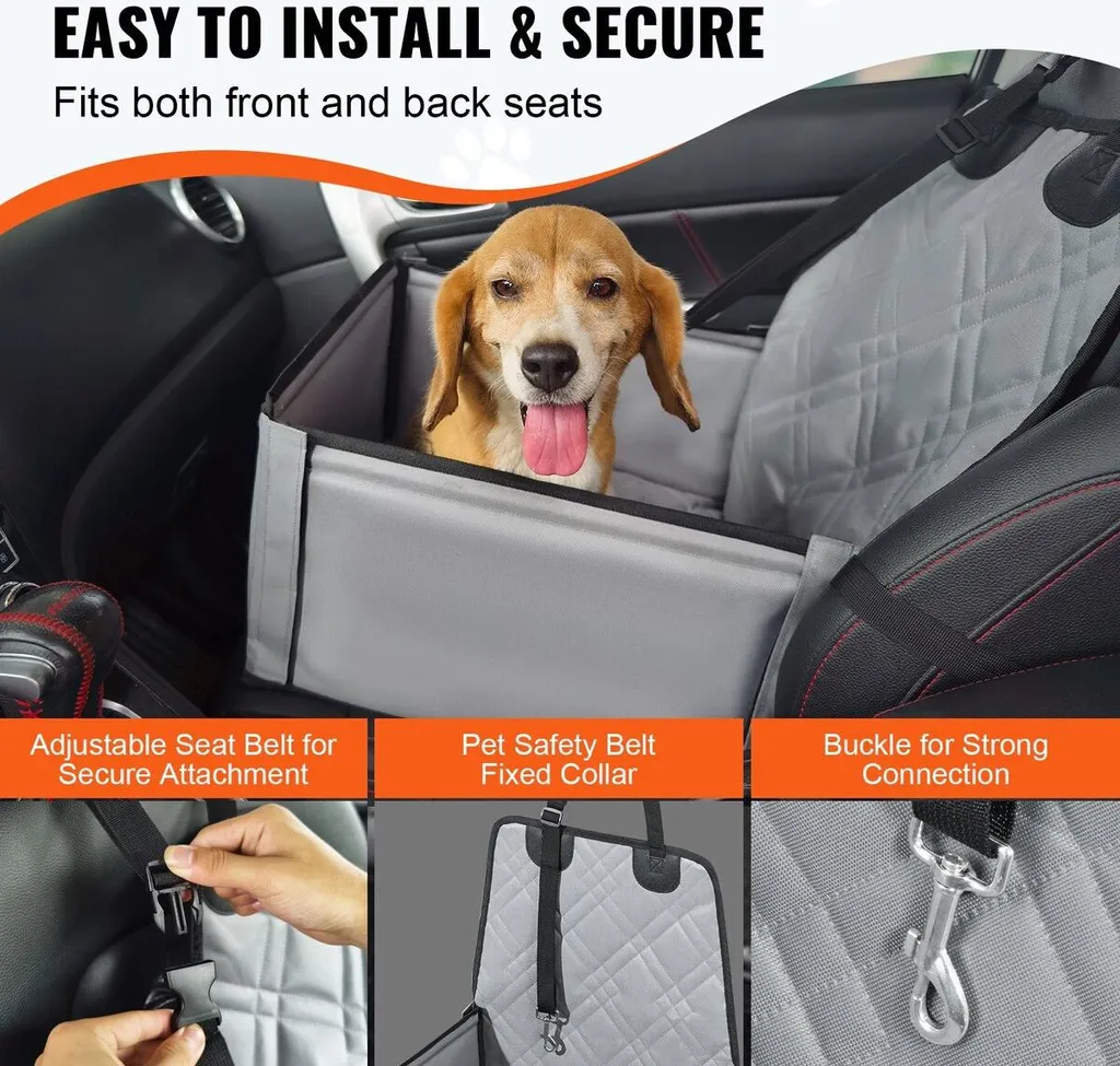 Dog Booster Seat Grigio 12kg | Il Meglio per i Viaggi del tuo Pet - 4