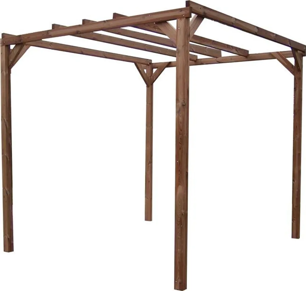 Créer une Ombre Design : Pergola 8,88 m² Bois Thermochauffé Toit Plat