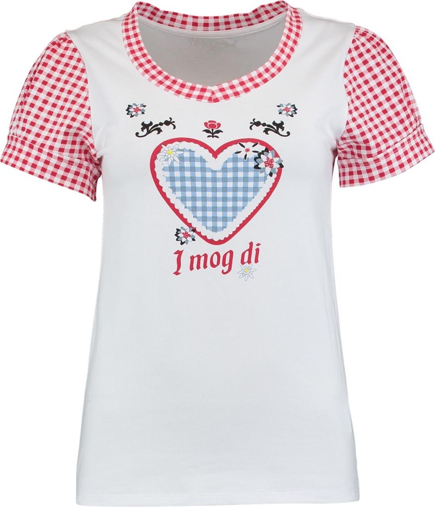 T-Shirt mit Modell SS C TP Lori, Check-Muster, Kurzarm und Rundhalsausschnitt