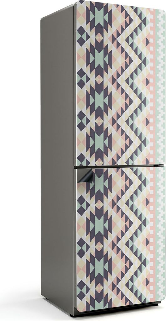 Geometrisches Muster mit Dreiecken – Magnetische Kühlschrank Abdeckung – Dekorfolie magnetisch Küche – Kühlschrank Magnet Deko – selbstk...