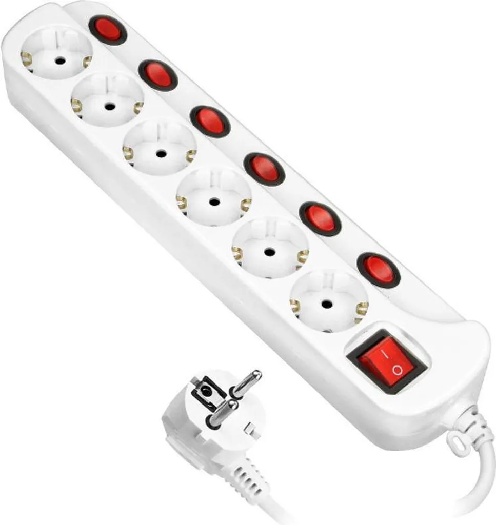 Multiprise 6 prises avec protection thermique 16A et câble 1,5m 230V Orno