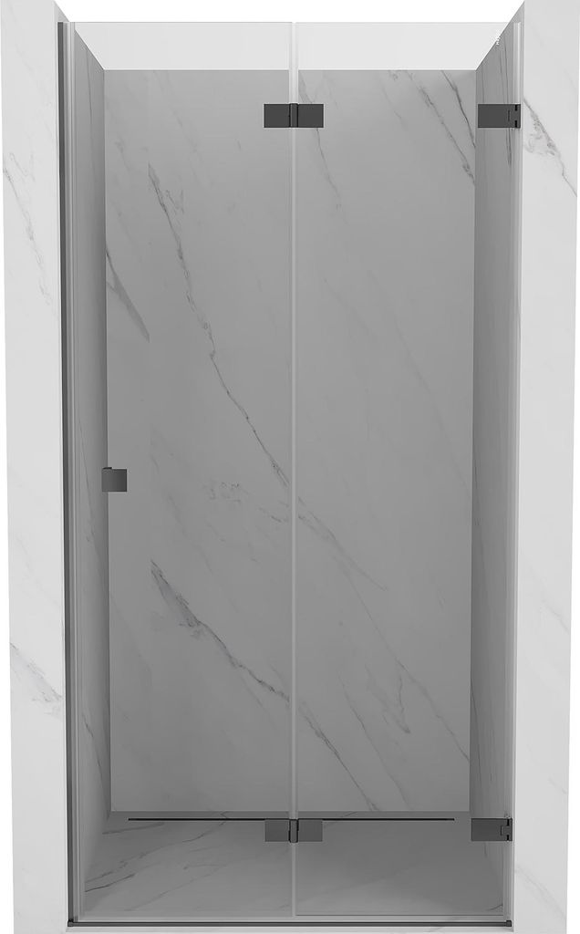 Mexen Lunar-F Duschfaltwand rechts 75 cm, transparent, Gun Metal - 836-075-000-95-00-P