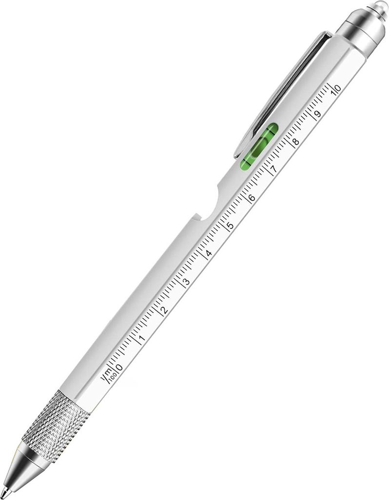 Mehrzweck-Werkzeugstift für Herren, LED-Licht, Schraubendreher, Lineal, Stylus, Wasserwaage, Flaschenöffner, Gadgets, 9-in-1-Multitool-Stift
