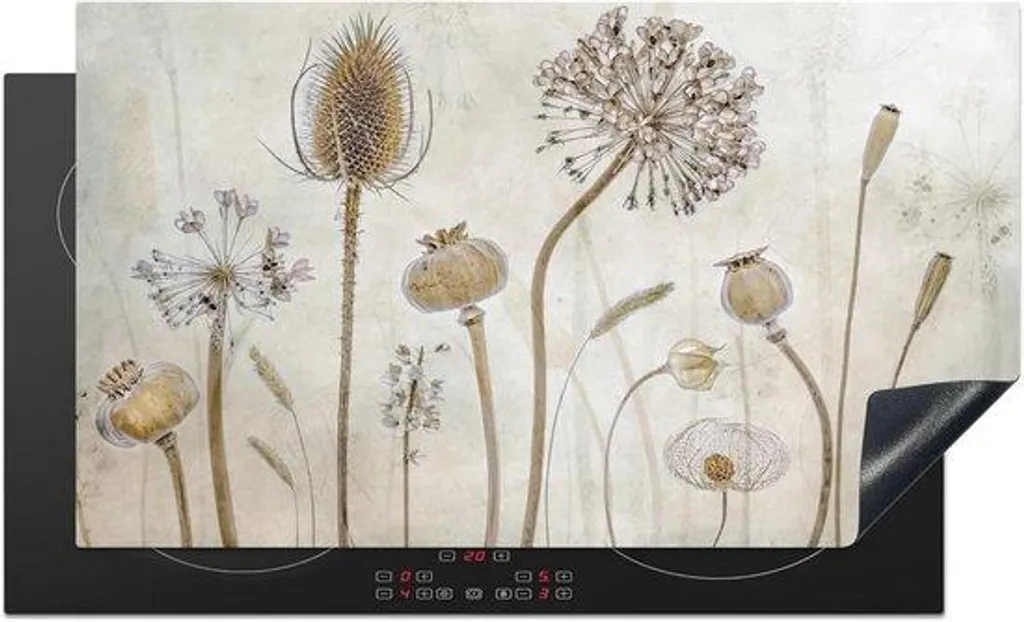 Évitez les rayures : cache-plaque induction 90x52 cm floral vintage