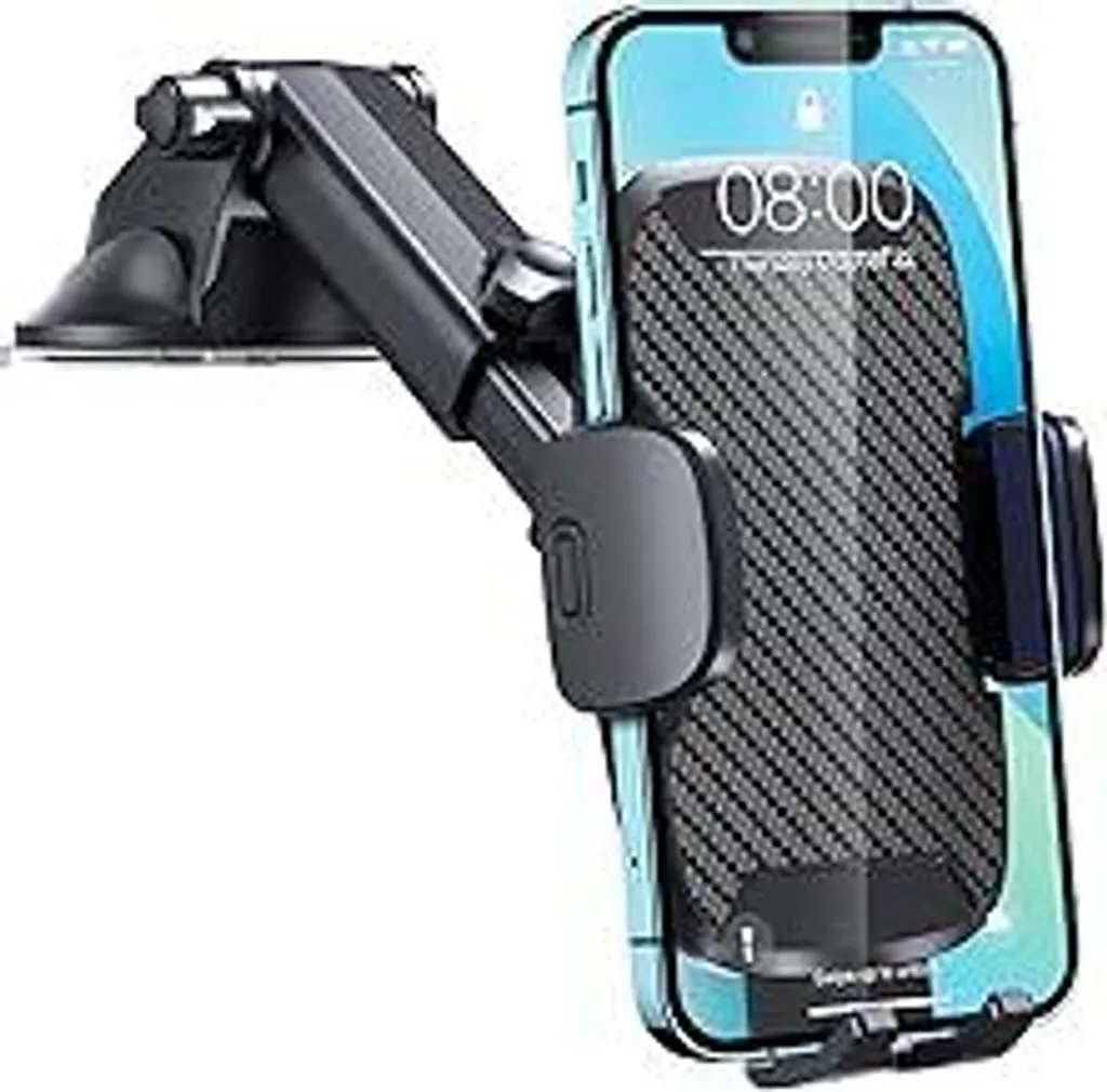 Supporto per cellulare da auto Supporto per cellulare da auto [Versione più stabile e mai traballante] Supporto per cellulare da auto con ventosa Supporto per smartphone da auto per iPhone Samsung Huawei Mate LG - 1