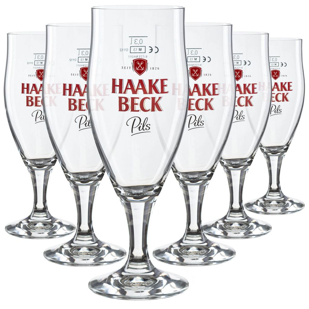 Haake Beck Bierglas 0,4L IKARIA Pokal – Geeicht & Hochwertig – Elegantes Bierglas für perfekten Genuss – Offizielles Markenglas für Zuhause...