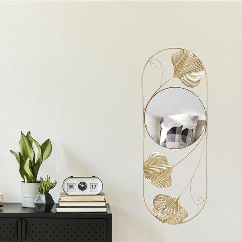 Glamouröse, vervaagbeständige, metallene Wandspiegel, dekorativer, moderner, hängender Spiegel für Schlafzimmer, Wohnzimmer, Büro