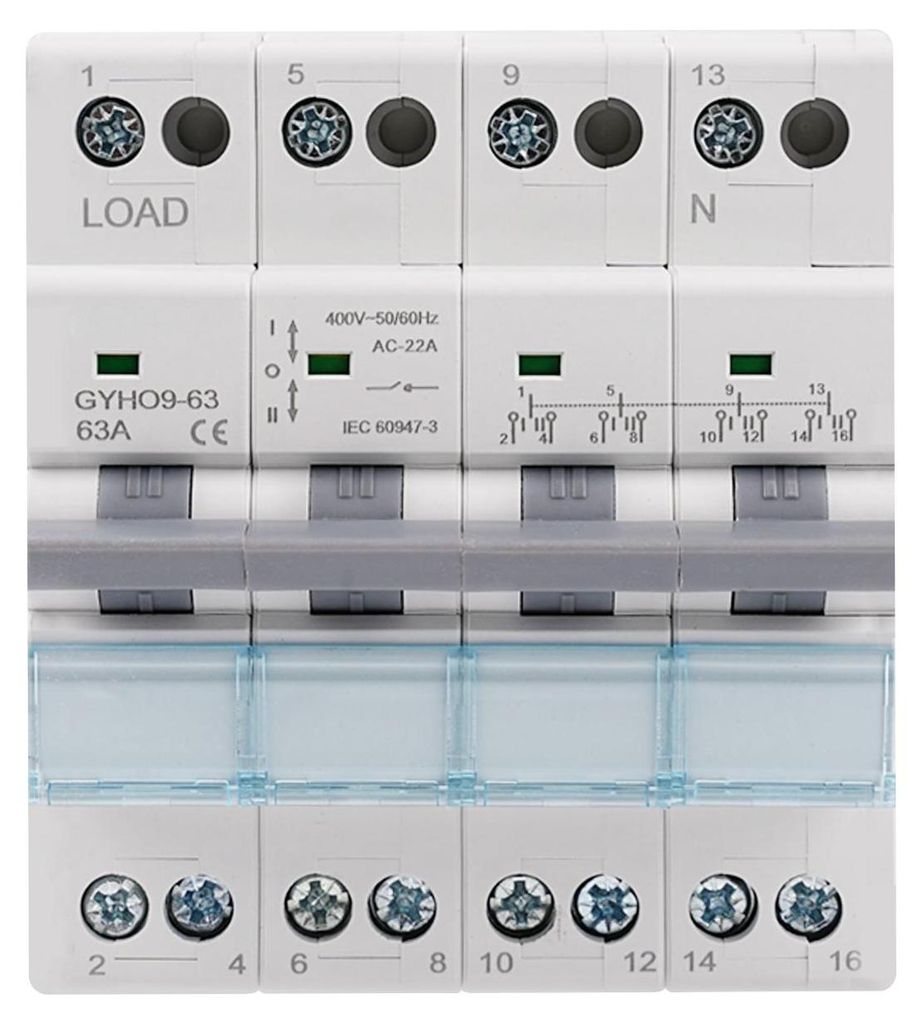 GYHO9-63 Commutateur manuel 4P 400VAC 63A, commutateur Dual Image du produit 
