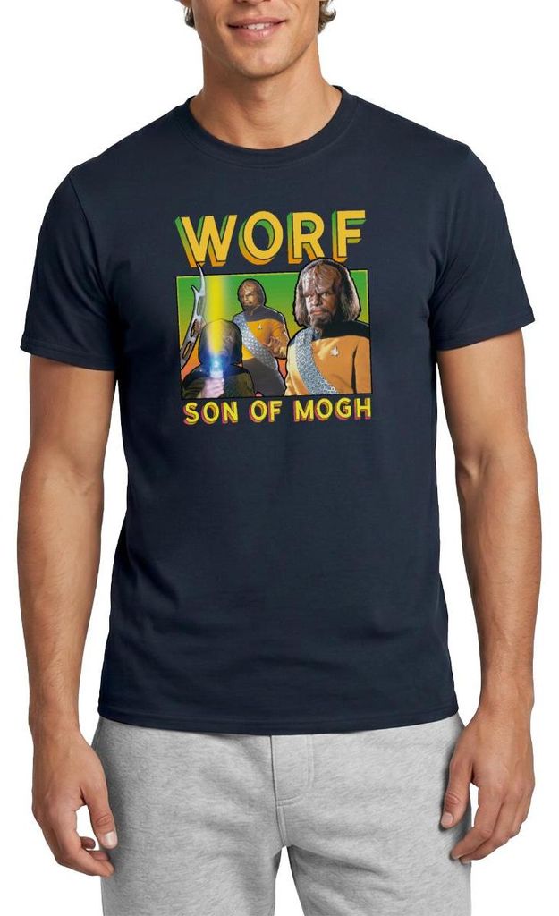 Spreadshirt Star Trek The Next Generation Worf Männer T-Shirt, 3XL, Navy