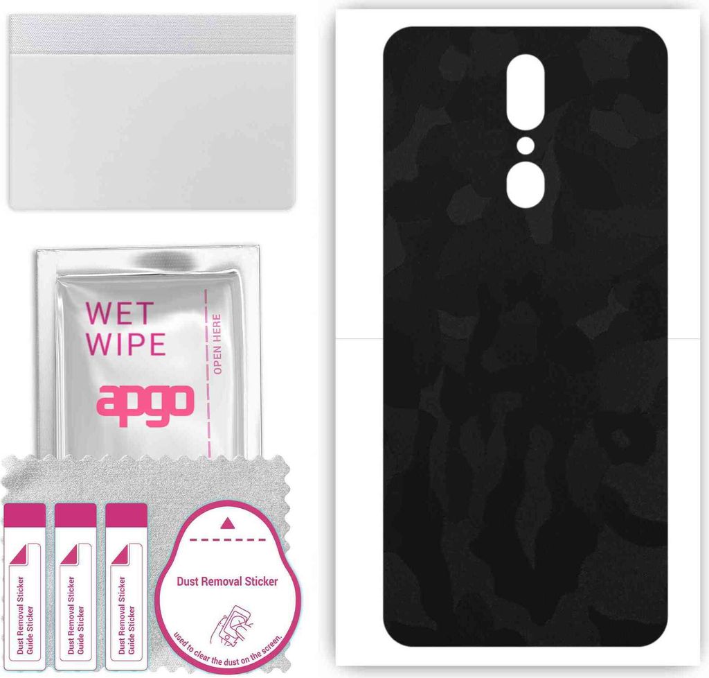 apgo Rückseite Schutzfolie, Skin, kompatibel mit Oppo F11, Hinten Displayschutzfolie aus Vinylfolie, kratzfest, einfache Montage - Schwarzes Tarnm...