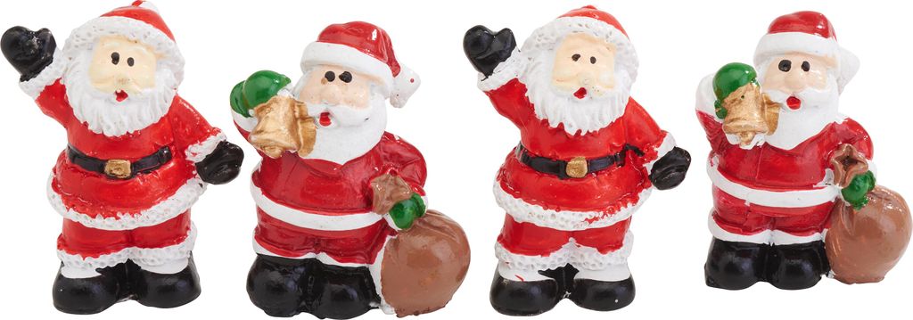 VBS Mini Weihnachtsmann Hanko, 4 Stück, weihnachtliche Dekofiguren zum Basteln