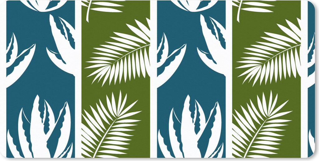 MuchoWow Mauspad Mousepad Blätter - Tropisch - Gestaltung - Hawaii 60x30 cm - Mousepads - Maus Mat - Pad - Mausunterlage - Nachhaltig
