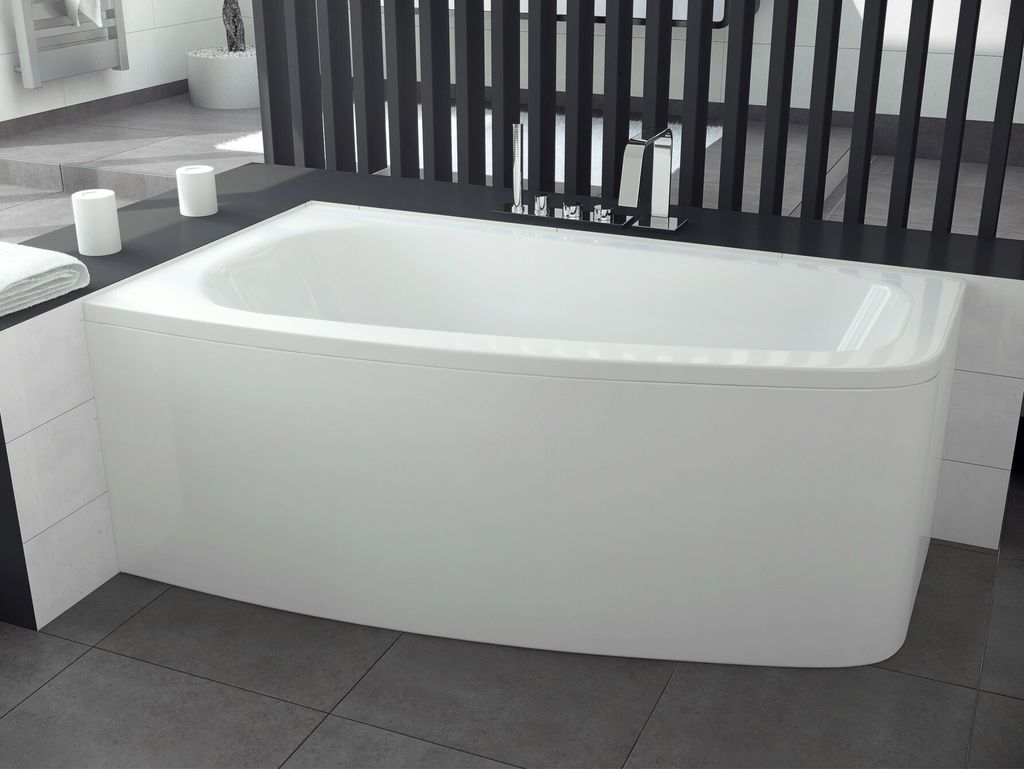 Baignoire d'angle 150x80 gauche avec tablier acrylique, Image du produit 