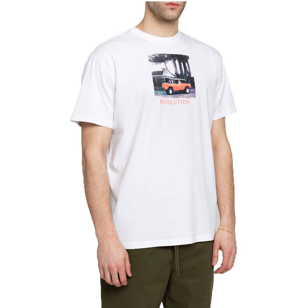 Revolution Herren T-Shirt Loose fit T-Shirt with Photo Print, Größe:M, Farben:white
