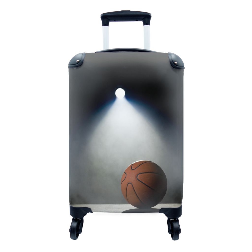 MuchoWow Koffer Handgepäck Trolley Rollkoffer Kleine Reisekoffer mit 4 Rollen - Basketball im Rampenlicht - Cabin Size < 55x40x23 cm & 55x40x20 ...