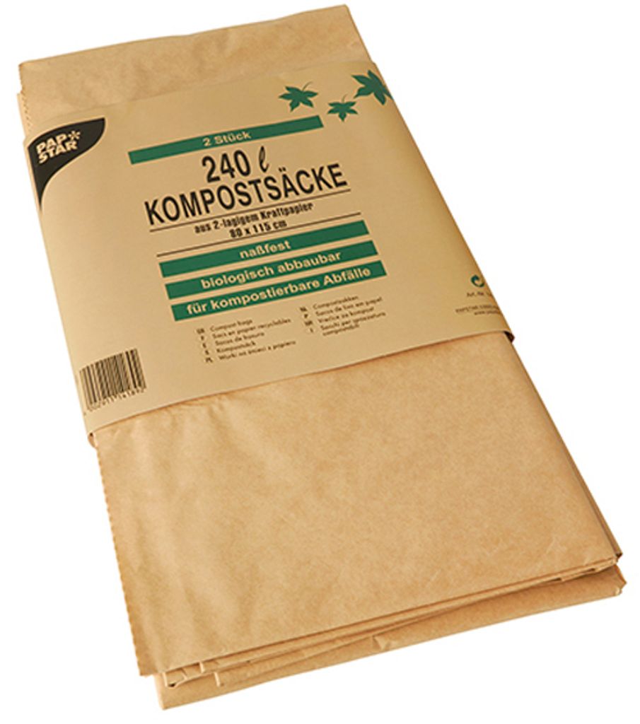 PAPSTAR 14189 PAPSTAR sacchi per compost, marrone, 240 Immagine del prodotto 