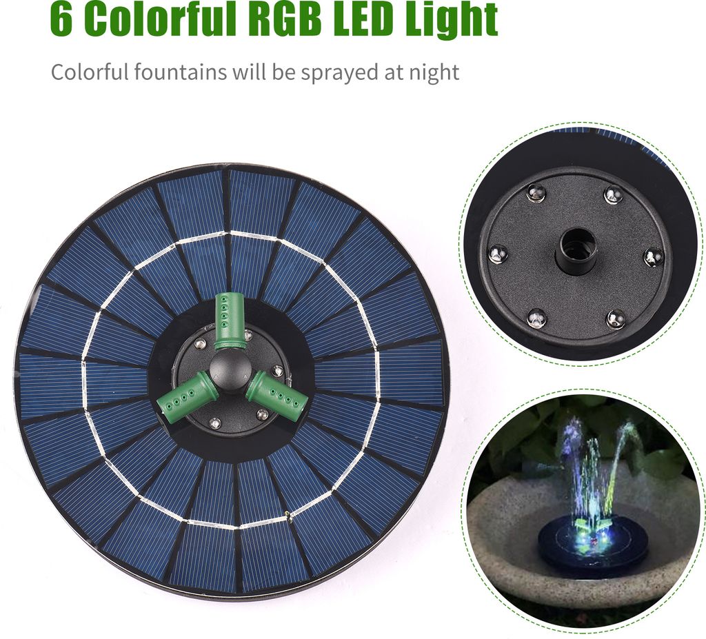 4W bunte Solar-Springbrunnenpumpe mit 360 ¡ã drehbarer Produktbild 9