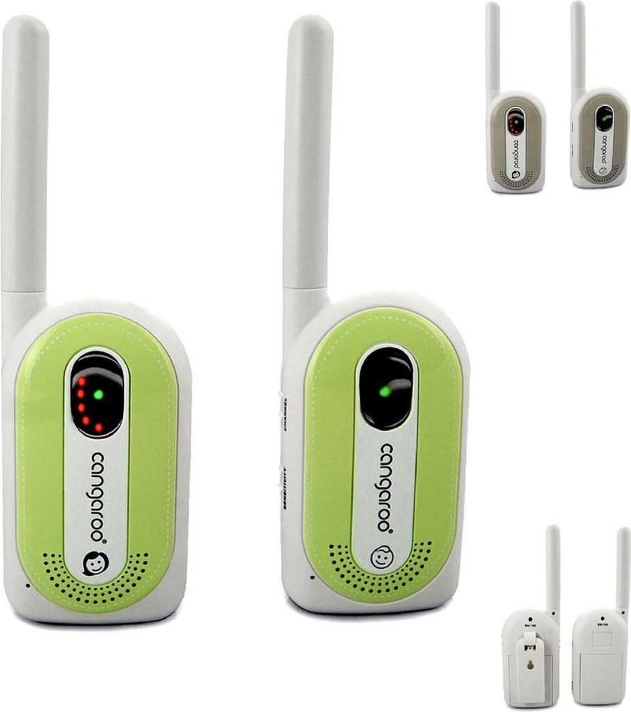 Babyphone Maternal Instinct bis 1,3 km Reichweite, Empfnger mit Grtelclip grn