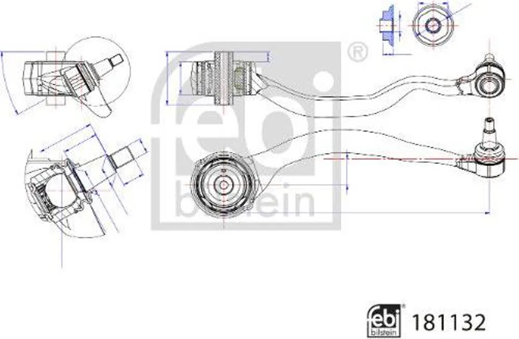 Triangle de suspension Febi 181132 pour Range Rover Sport et Discovery