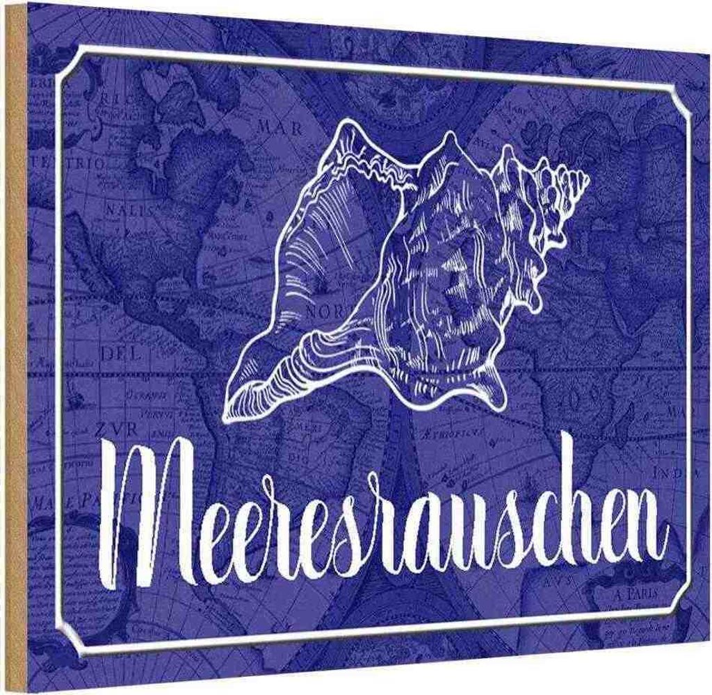 vianmo Holzschild 20x30 cm Meeresrauschen Muschel Meer Essen Trinken