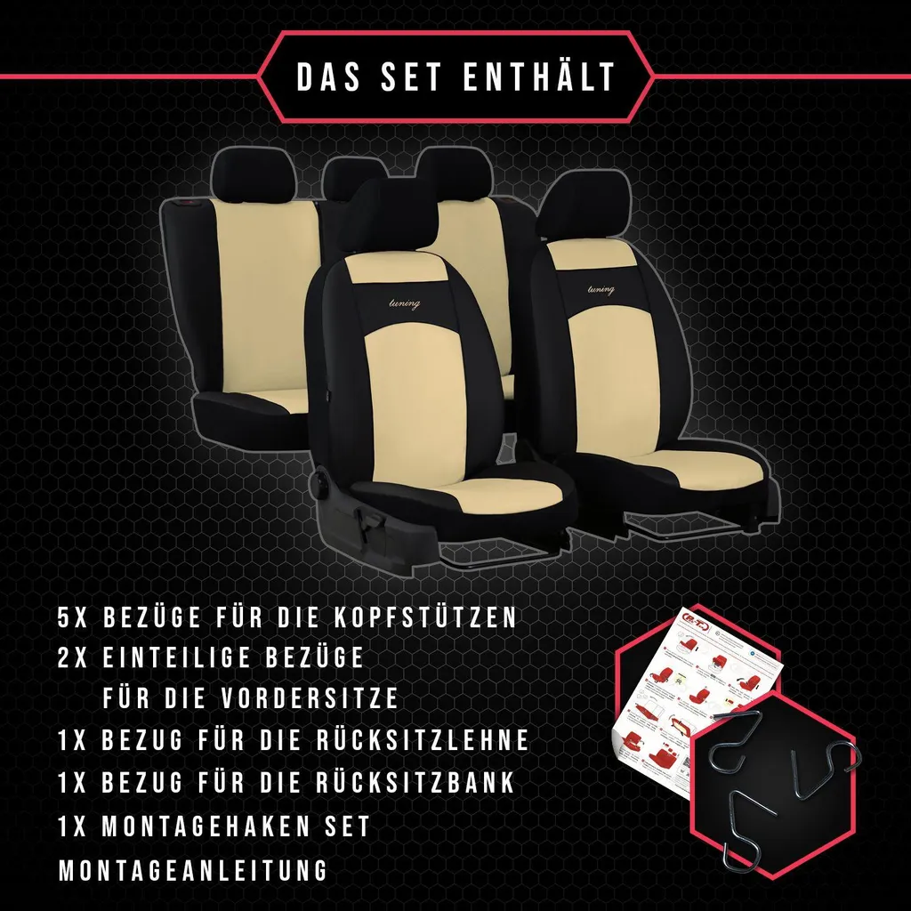 Coprisedili Auto Elegance Beige per Mazda CX-7 - Kit Comfort Totale - 17