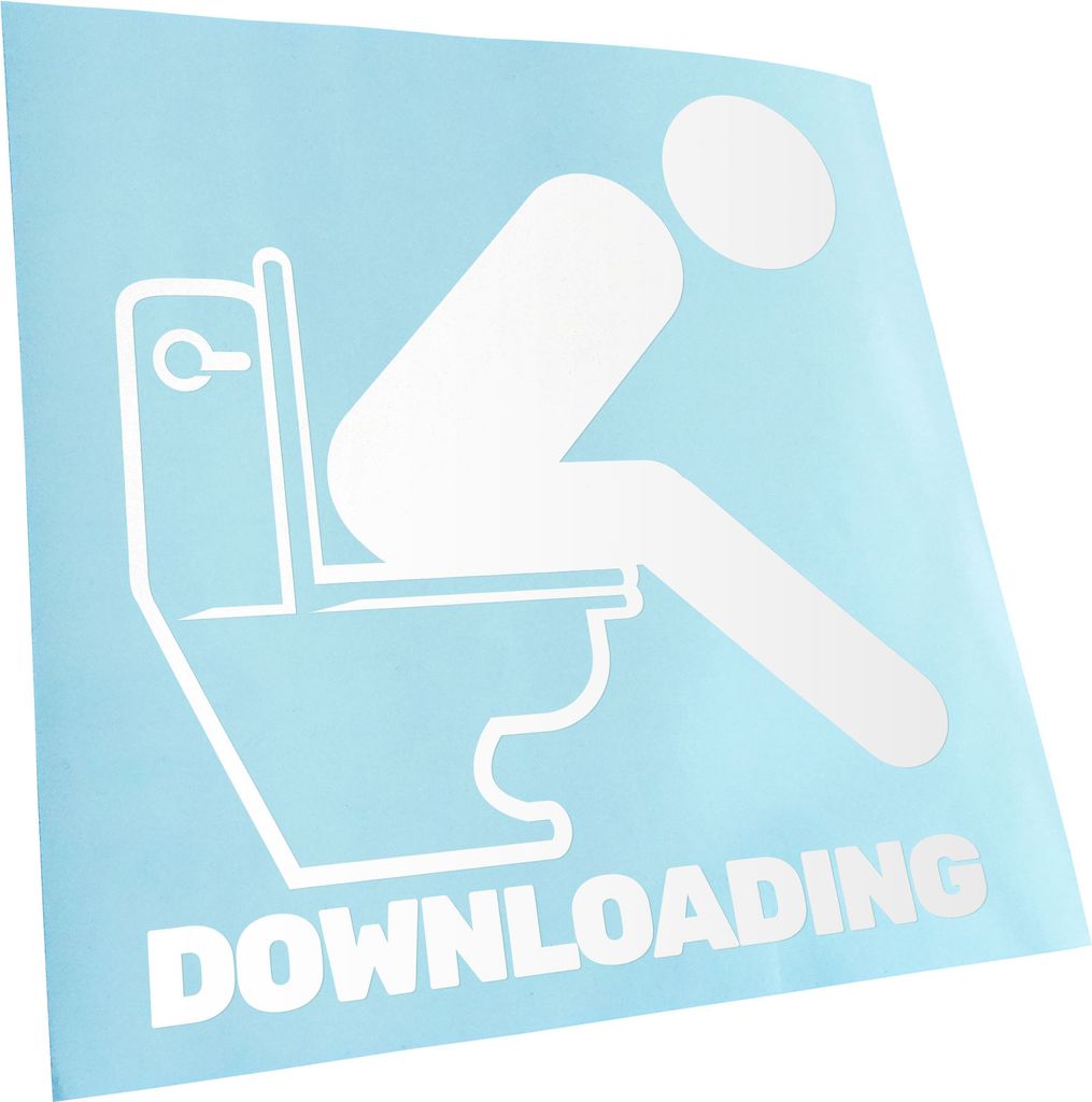 hauptsachebeklebt Kiwistar - Autoaufkleber - Downloading - Kacke - Klo Heckscheibe - Aufkleber für Auto Kfz Fahrrad, LKW, Truck Mofa