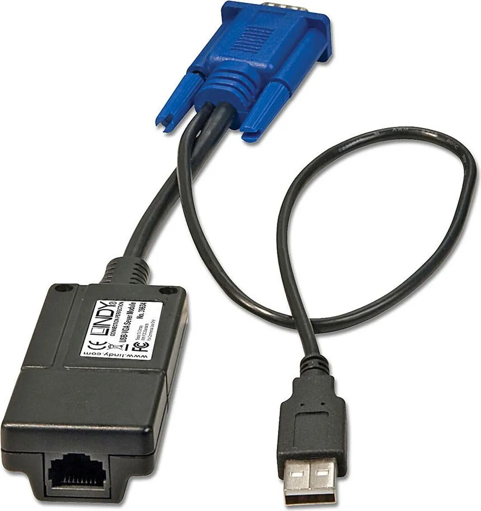 Adaptateur de Serveur KVM USB VGA compatible avec Commutateur LINDY