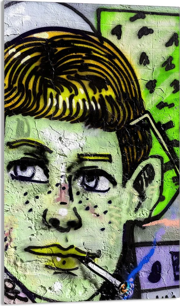 Copri Piano Cottura Vetro 30x52 Graffiti Tagliere Design Artistico