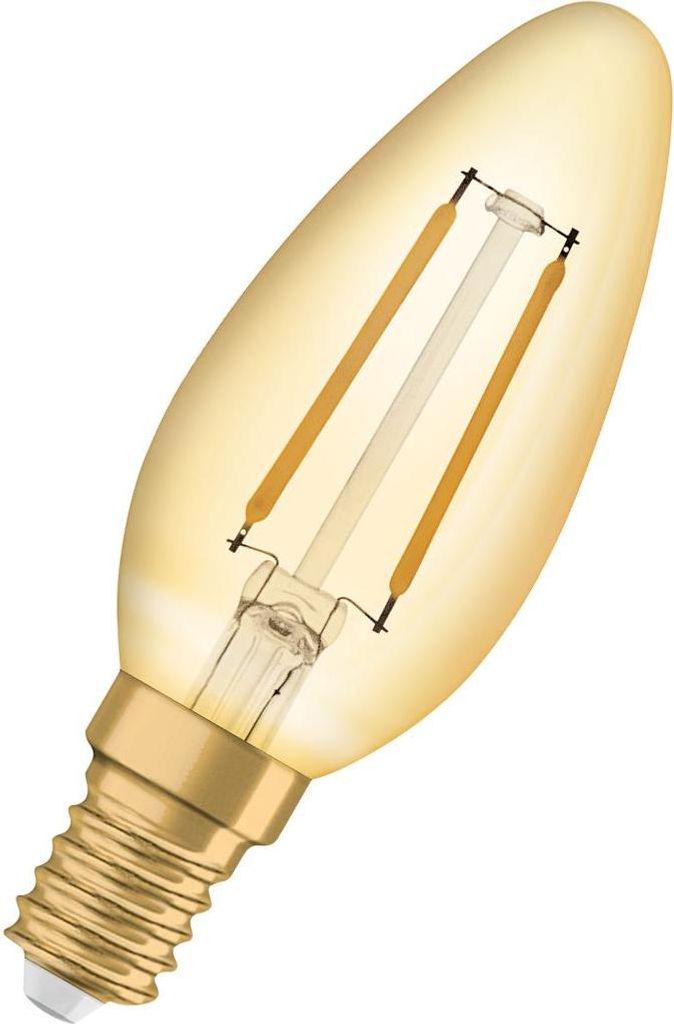 Osram Vintage 1906 LED Kerze 2.5W extra warmweiss E14 gold Produktbild 