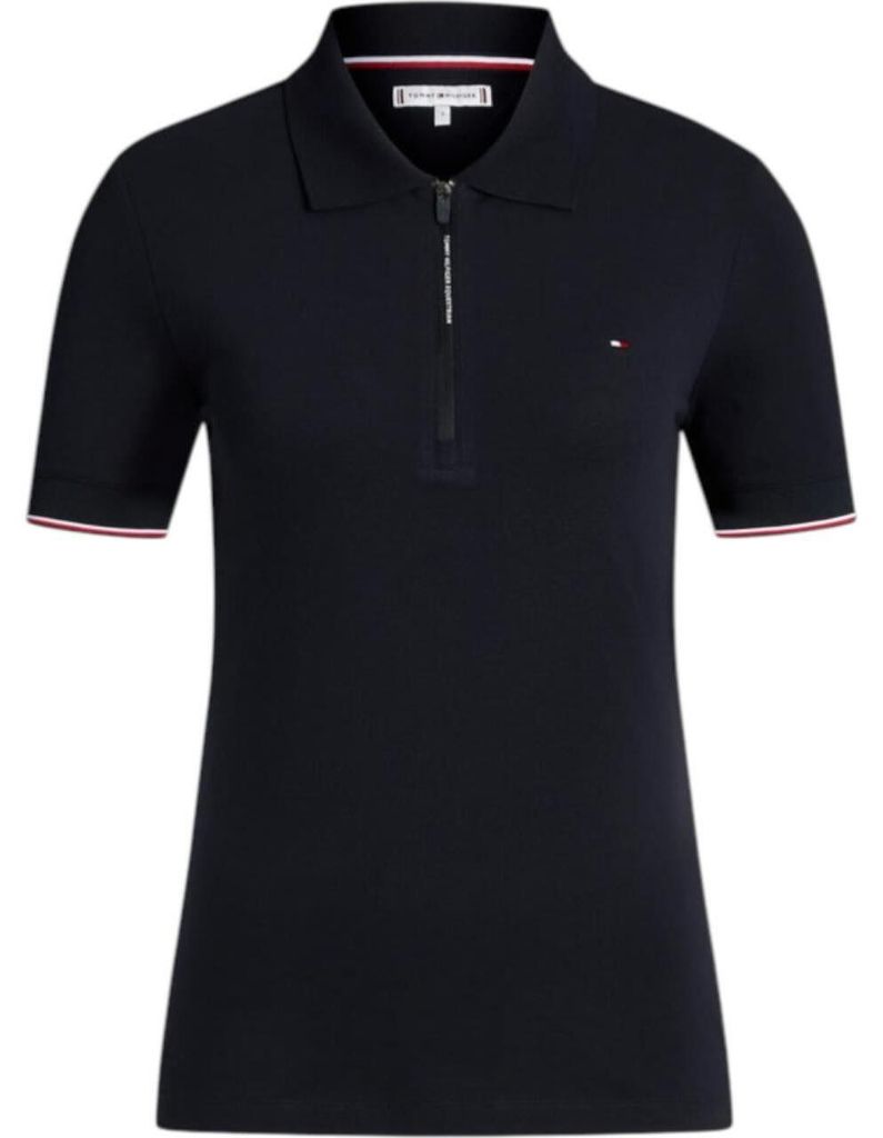 Tommy Hilfiger Equestrian Poloshirt Damen Anaheim Zip FS 2026 Zip-Shirt Desert Sky L
