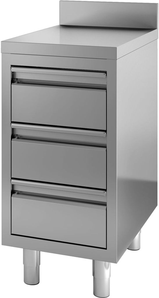 CHEFGASTRO 700 Arbeitstisch mit Schubladen Aufkantung 400 BxTxH 400x700x850mm