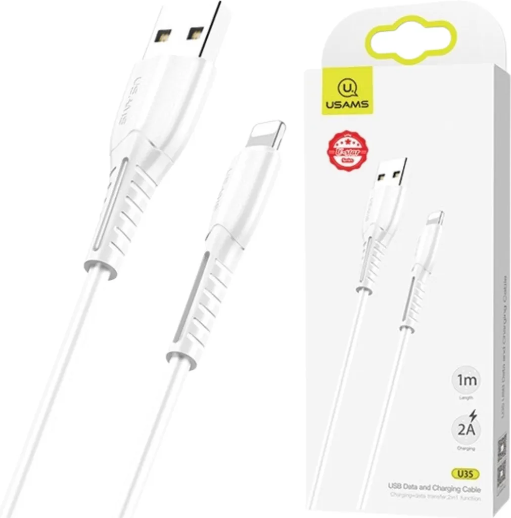 Cavo Dati e Carica Usams U35 Lightning 2A - Bianco 1M US-SJ364