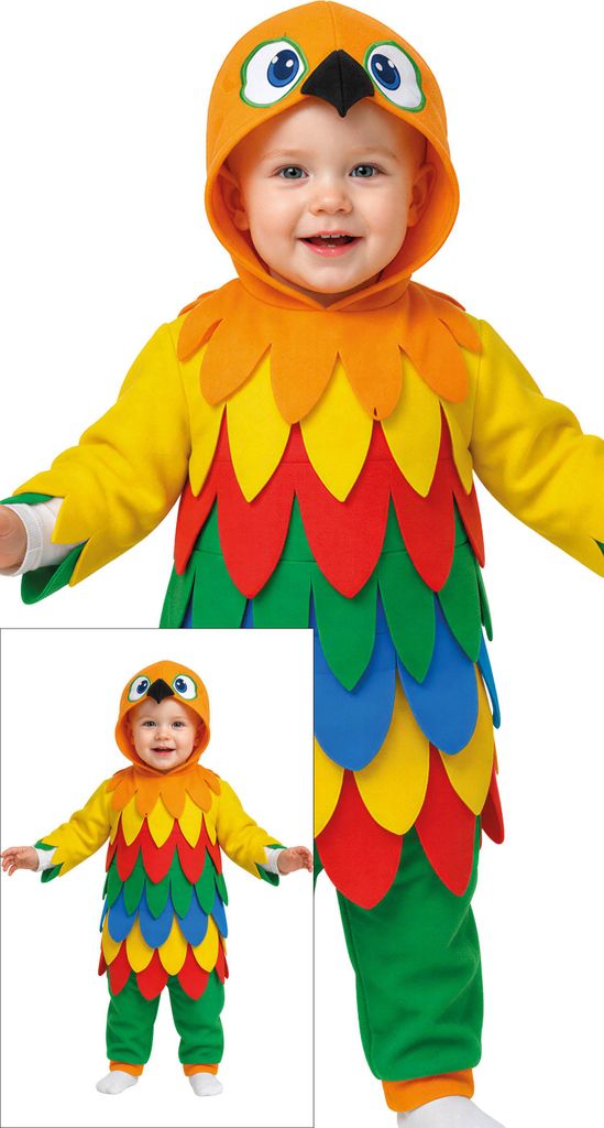 Papageien Karnevalsfigur Buntes Vogelkarneval Outfit Produktbild 