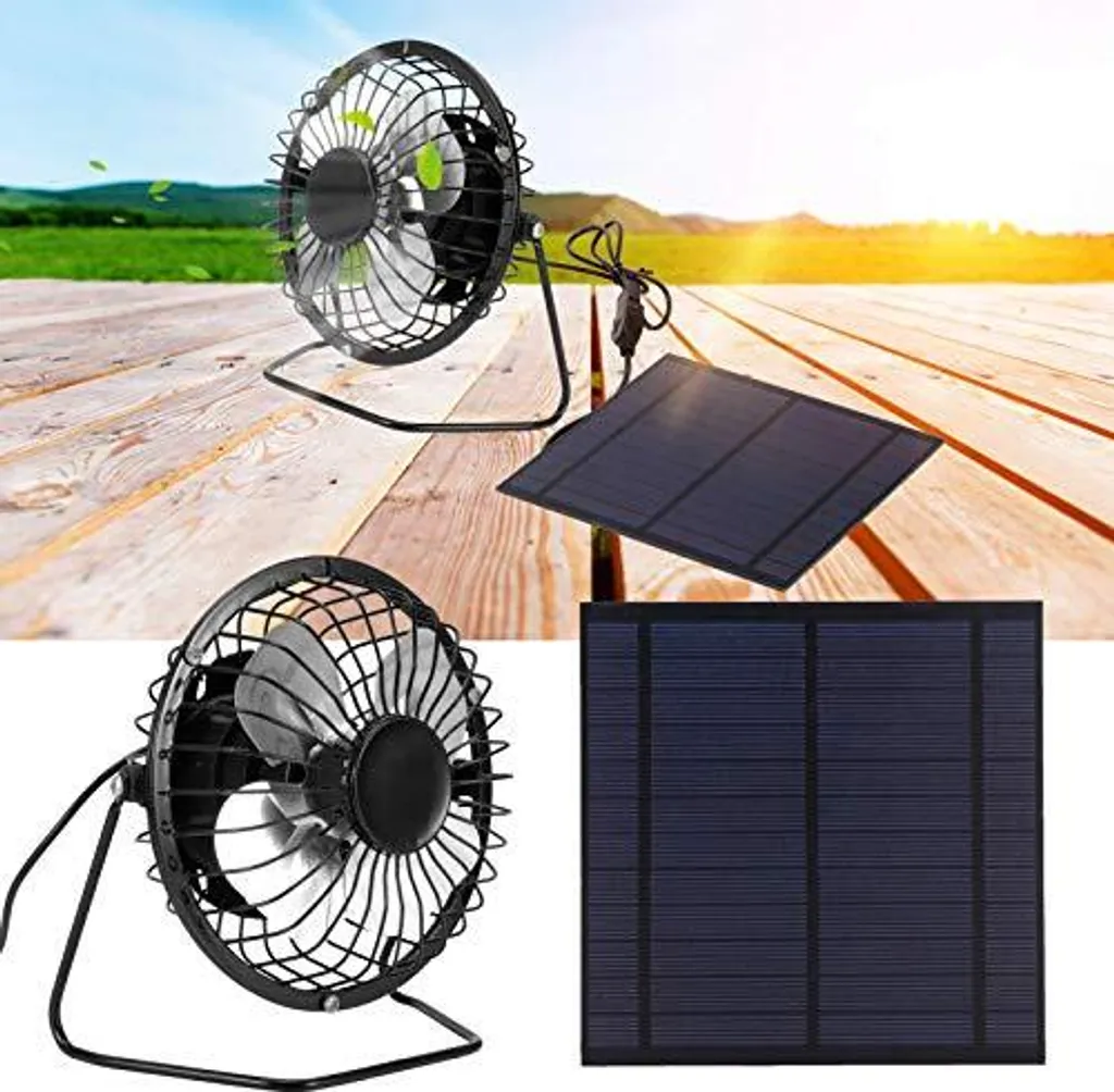 Kit Mini Ventilatore Solare 5W Portatile | Accessorio Camper e Campeggio - 1