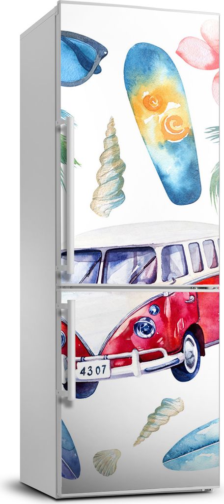 Tulup Kühlschrankdekoration - 70x190 cm - Aufkleber auf dem Kühlschrank - Set-Surfer