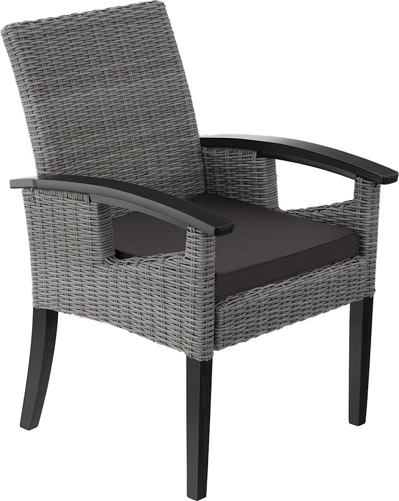 tectake® Rattan Stuhl Rosarno mit Holzgestell inklusive Produktbild 
