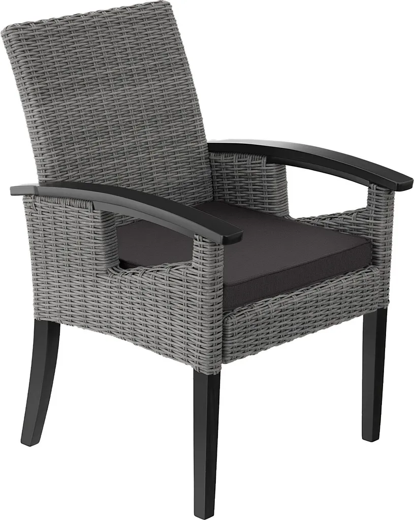 Chaise en rotin tressé gris Rosarno - Matériaux naturels et durables