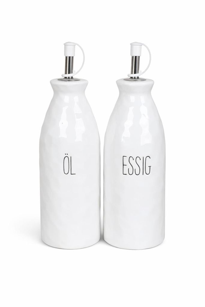 Keramik Essig- & Ölspender Set | 2er Set 7x7x22 cm | Produktbild 