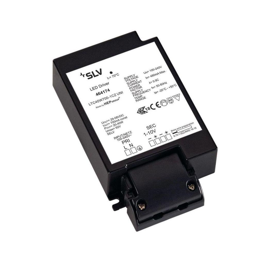 SLV LED Driver Netzteil 20-40W 700MA LTC40W700-1CZ UNI Produktbild 