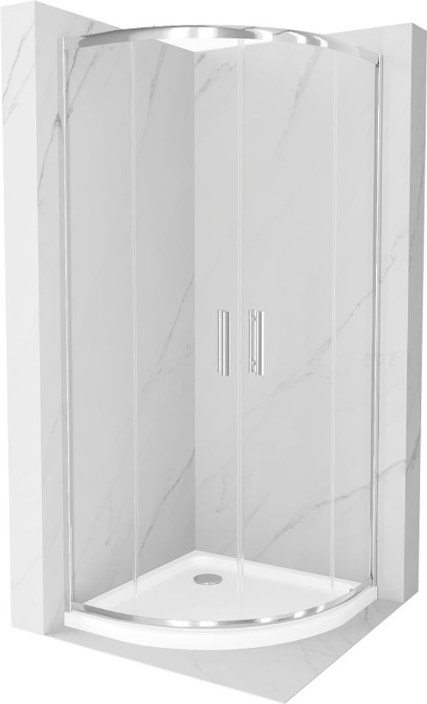 Mexen Rio půlkruhový sprchový kout 80 x 80 cm, Průhledné, Obrázek produktu 
